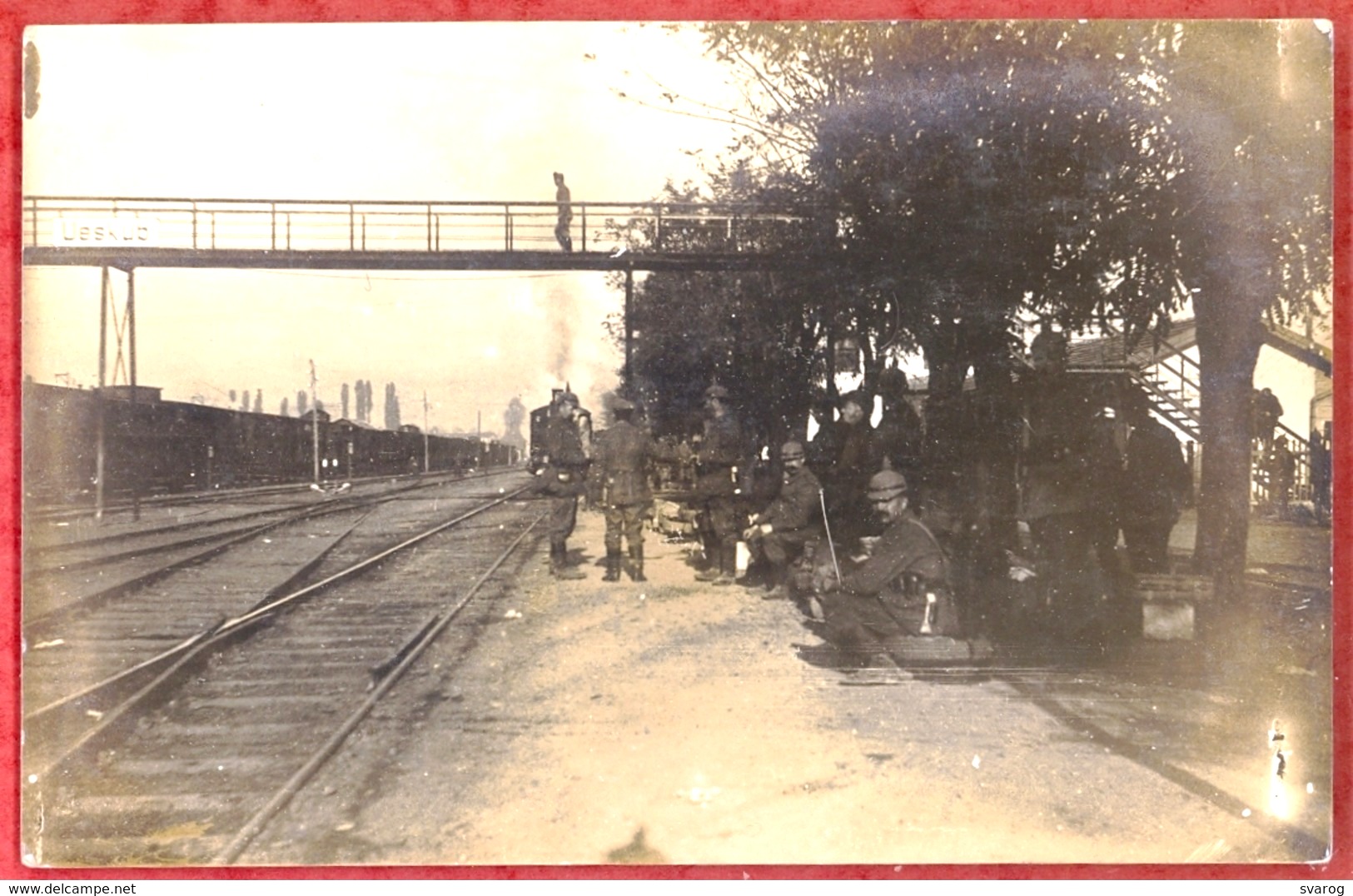 635_001 SKOPJE - USKUB - Railroad - Train - Soldiers..jpg