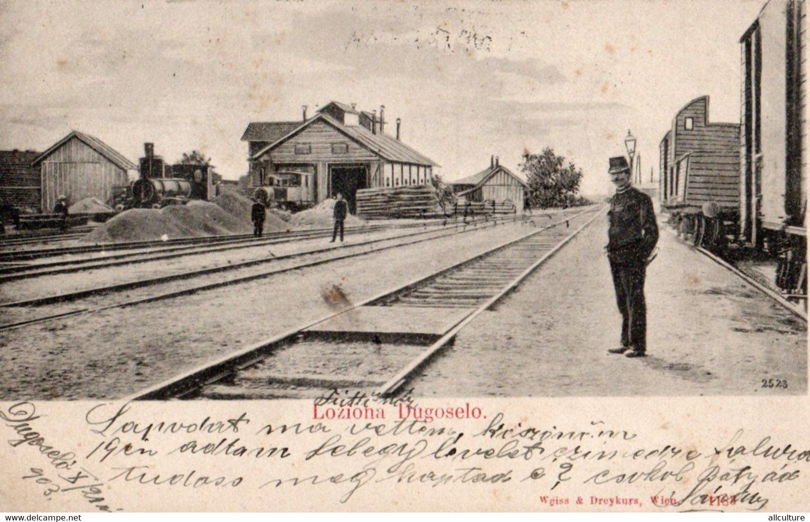 810_001 LOZIONA DUGO SELO TRAIN STATION LEVELEZO LAP DOPISNICA 1903 POSTCARD USED.jpg