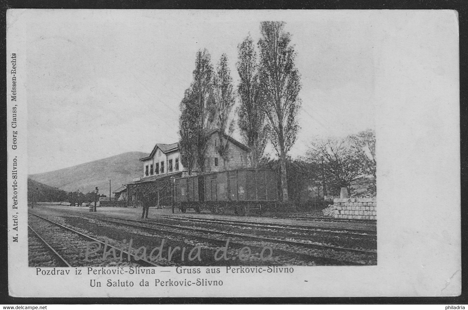 532_001 Perković - Slivno, Railway station, mailed ca 1905.jpg