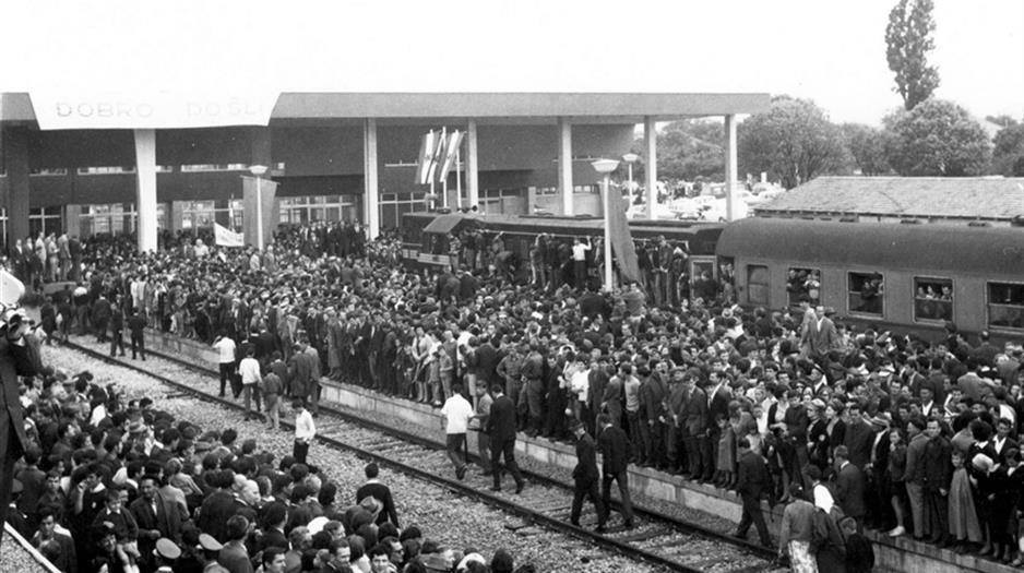 Sa dolaska prvog vlaka u stanicu Zadar.jpg
