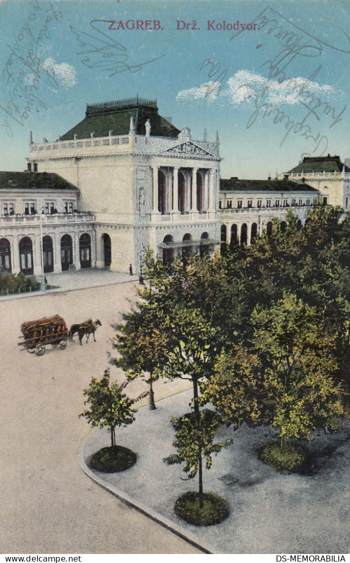 Zagreb - Kolodvor , Railway Train Station , Bahnhof 1914.jpg